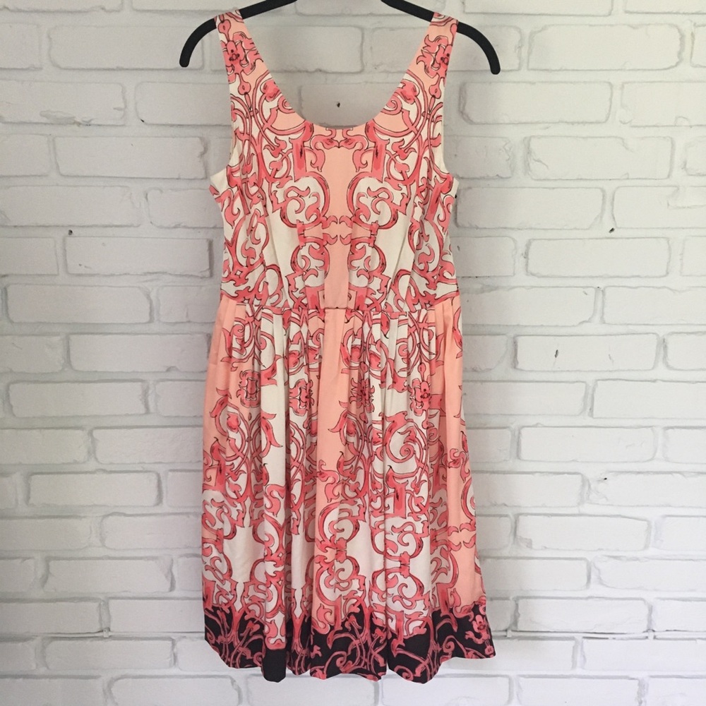 Peach + “Flamingo Pink” Silky Sleeveless Dress
